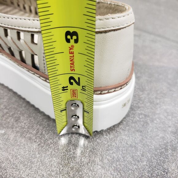 Vince Camuto Shoes Womens 5 M Cream Woven Slip-On Romeen Platform Sneakers - Picture 12 of 12